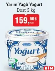 DOST YARIM YAĞLI YOĞURT 5 KG DOST YARIM YAĞLI YOĞURT 5 KG
